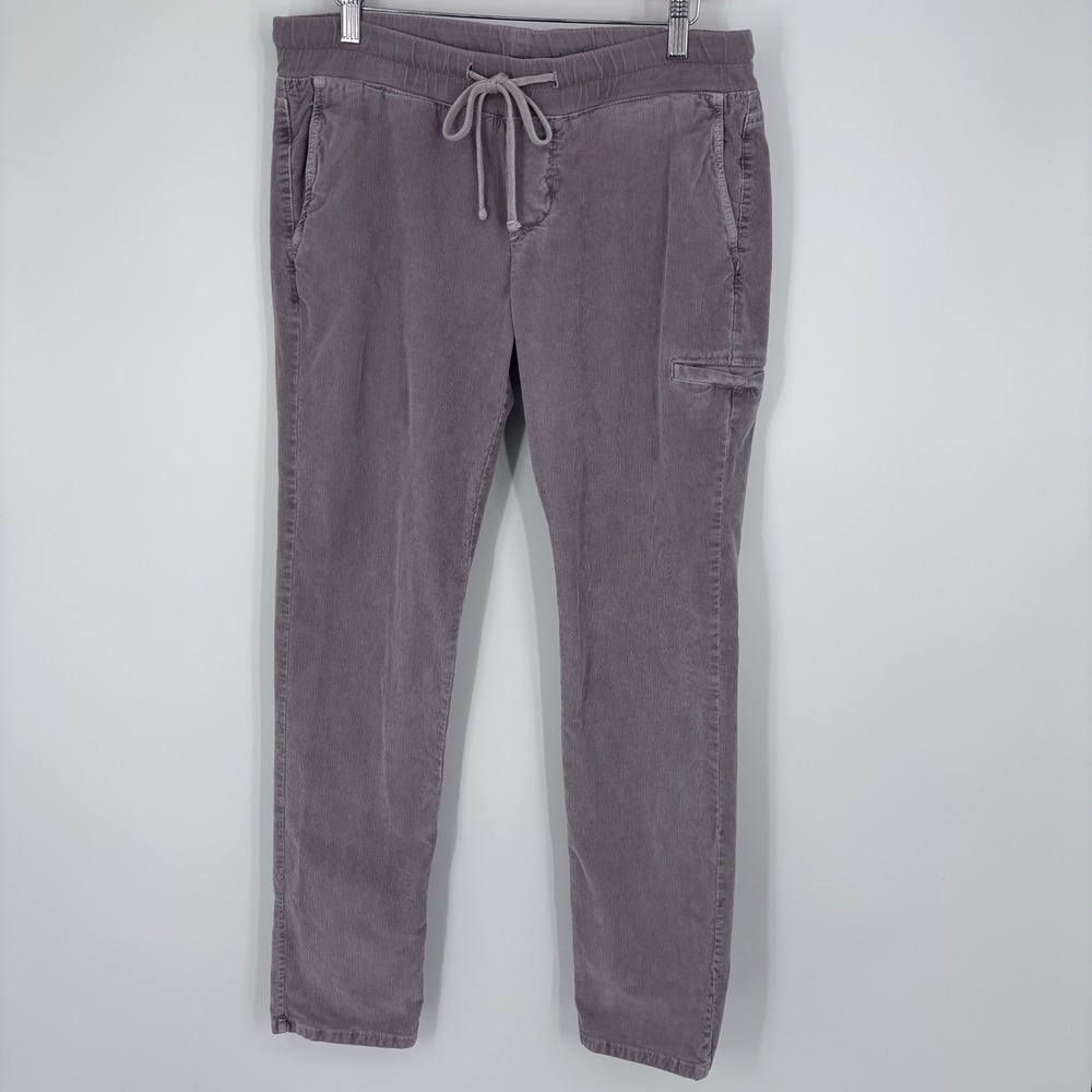 James Perse Standard Corduroy Joggers Women Size 3 Purple Drawstring Pockets